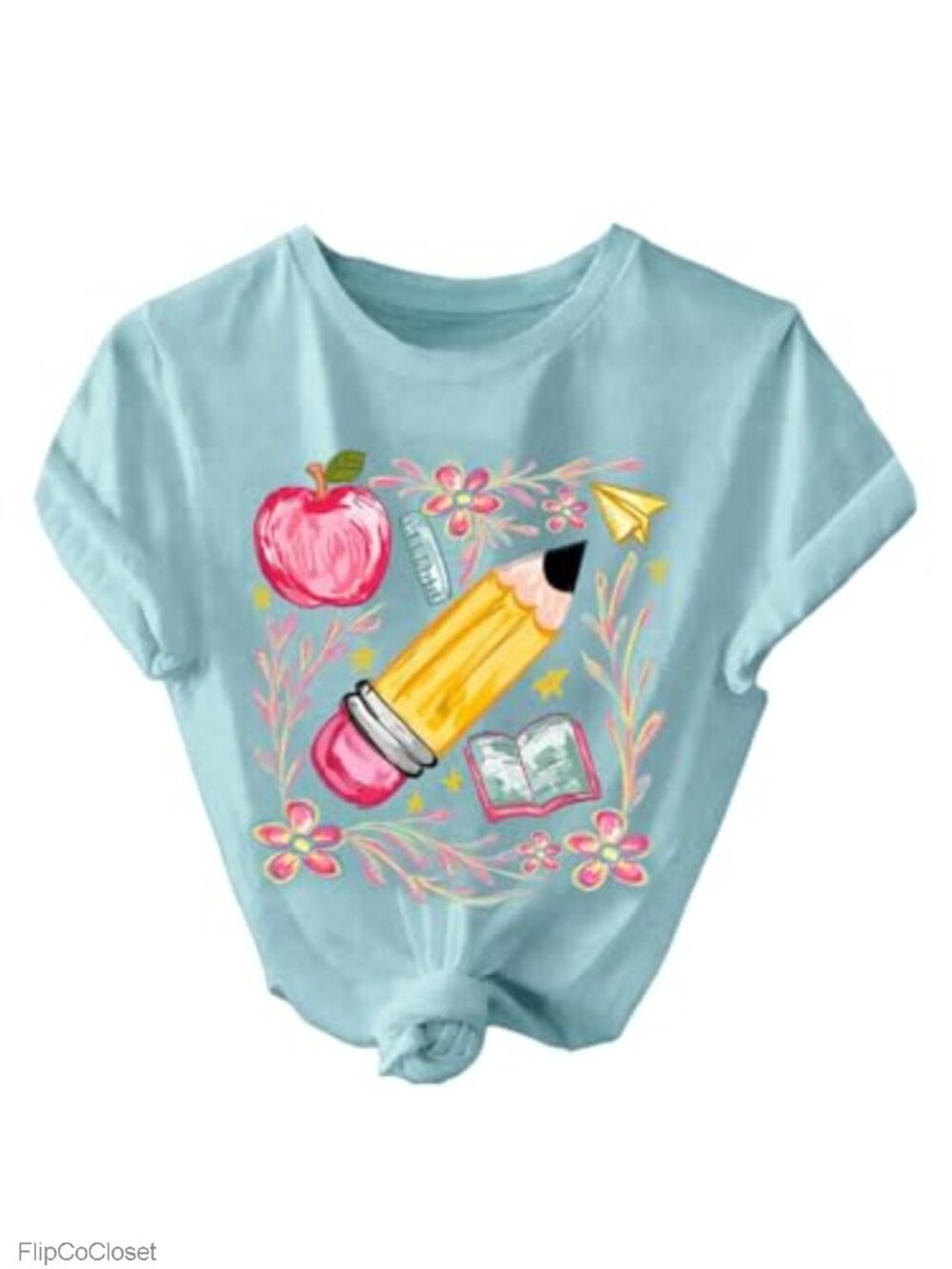 SOLY HUX Women's Graphic Tee Teacher Shirt Pencil Short Sleeve Summer Top